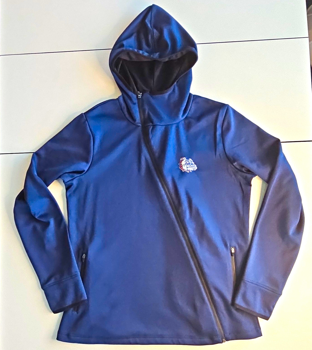 Holloway Gonzaga Bulldogs Womens L Navy Asym Zip Hooded Jacket NCAA